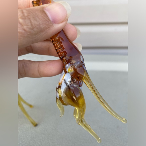 Russian Hand Blown Art Glass Giraffes Figures Mom and Baby - Picture 8 of 10
